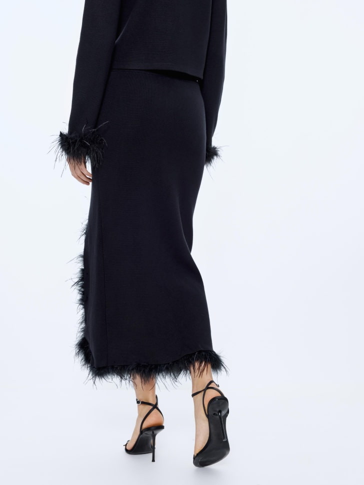 вязаная юбка миди с перьями 4680704162523 с промокодом