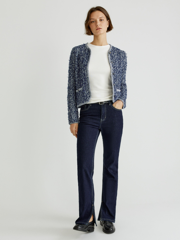 плотный топ с эффектом меланжа 4610517435903 по акции