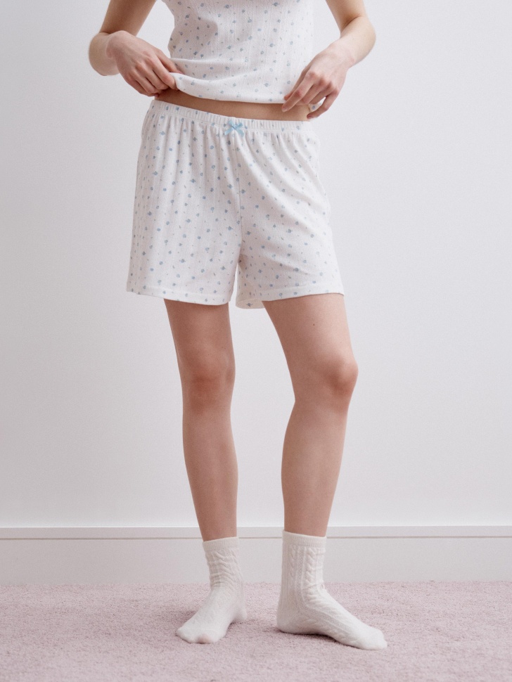 домашние шорты с рельефным узором для взрослого возраста с изнаночной стороны