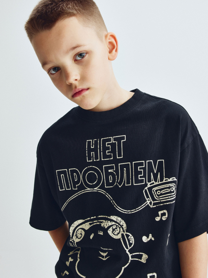 

Футболка оверсайз для мальчиков с принтом SELA x Смешарики, SL6801070208