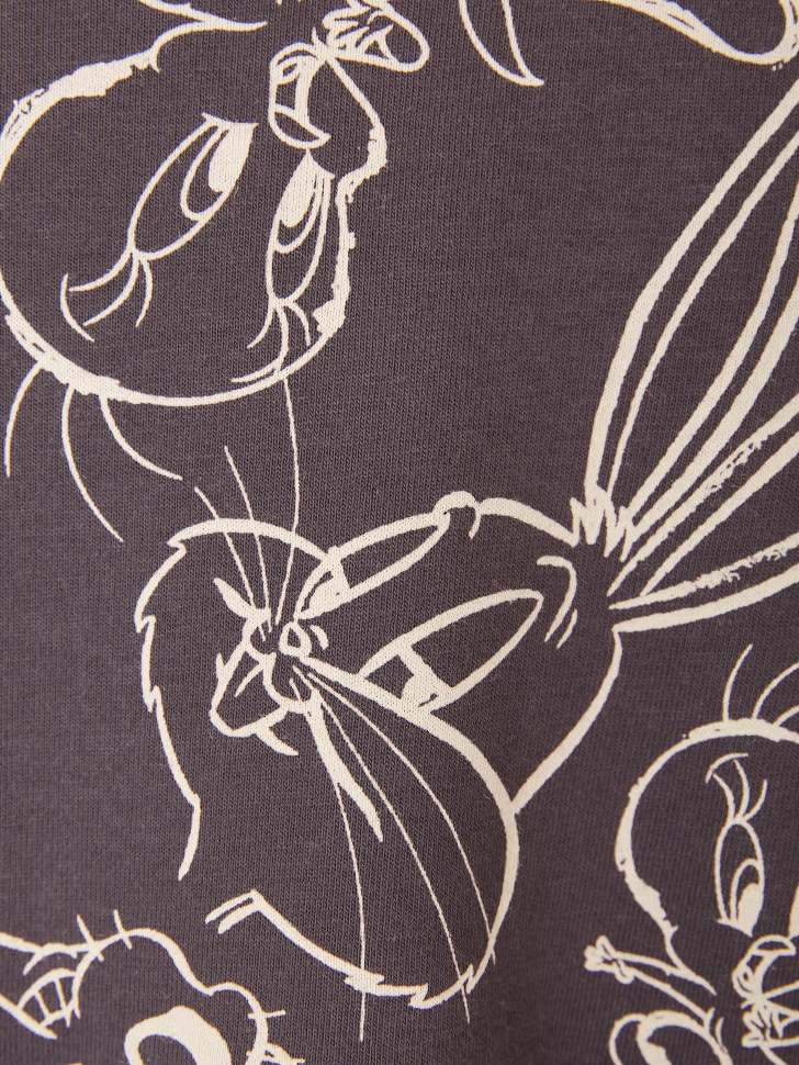 Трикотажное платье с принтом Looney Tunes для девочек (серый, 92/ 2-3 YEARS) от Sela