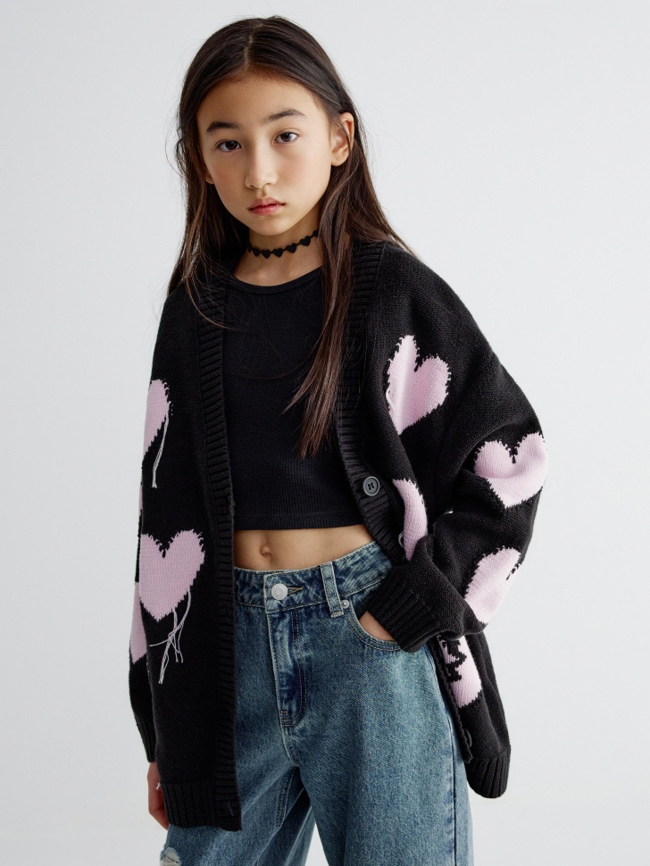 Кардиган оверсайз с принтом для девочек 2999₽