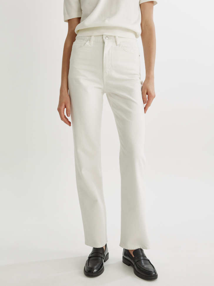 прямые джинсы на высокий рост из органического хлопка от бренда sela вид слева