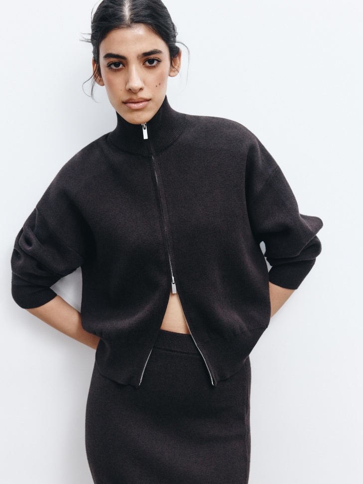 Кардиган SELA на молнии, серый, арт. 41665