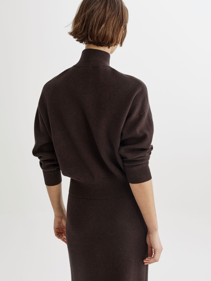 кардиган на молнии из хлопка и кашемира по цене 5599 руб вид справа