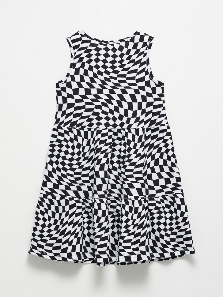 Трикотажное платье с принтом для девочек (черный, 122) sela 4680129766290 - фото 4