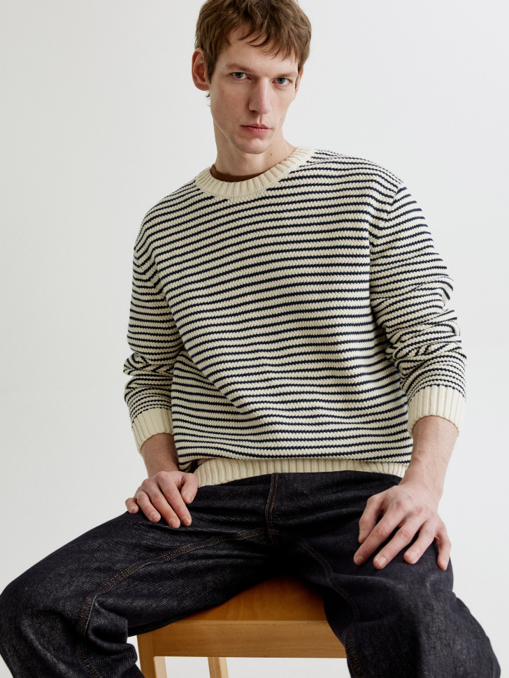 Вязаный джемпер SELA Relaxed fit в полоску, арт. 37261