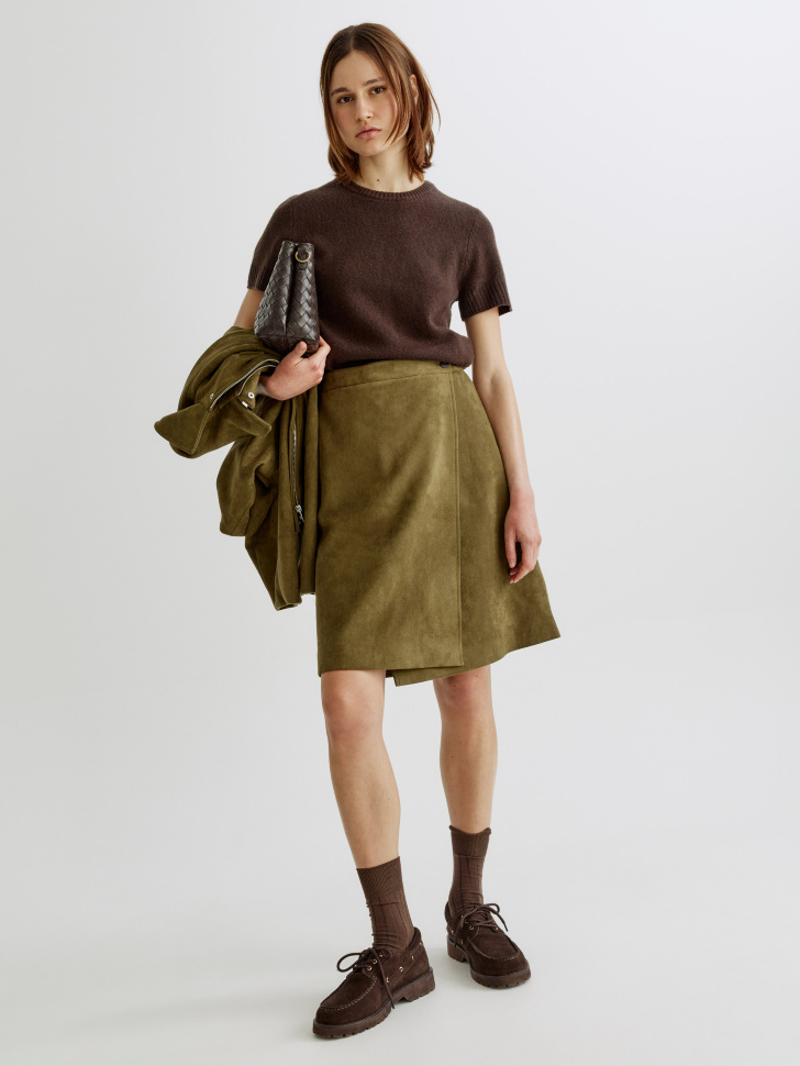 джемпер с коротким рукавом из 100% шерсти от бренда sela вид слева