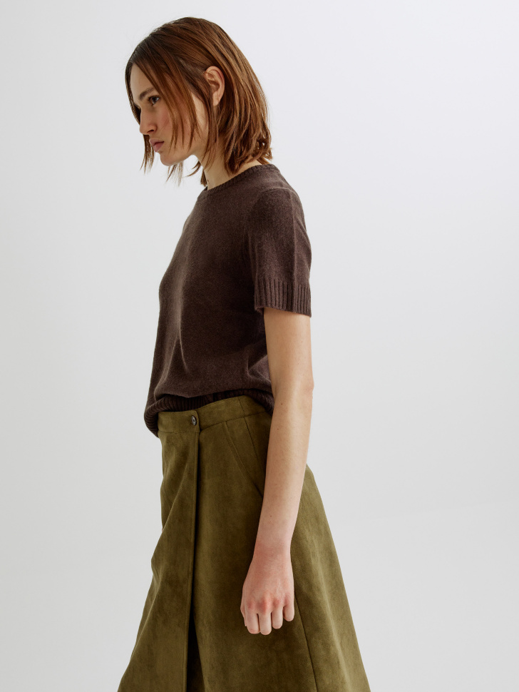 джемпер с коротким рукавом из 100% шерсти по цене 2999 руб вид справа