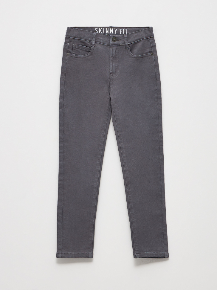 Брюки Skinny fit для мальчиков (серый, 128)