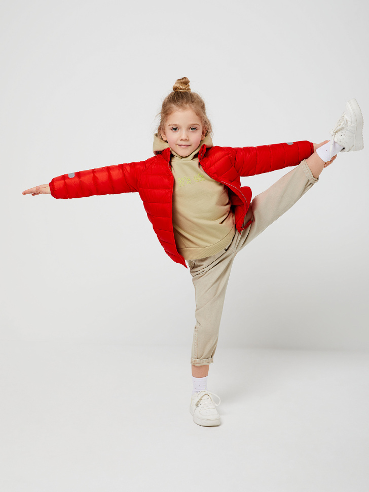 

Куртка с высоким воротником для девочек, Красный