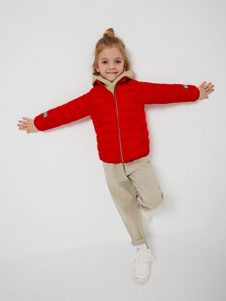 Куртка с высоким воротником для девочек (красный, 104/ 4-5 YEARS) sela 4640078127559 - фото 3