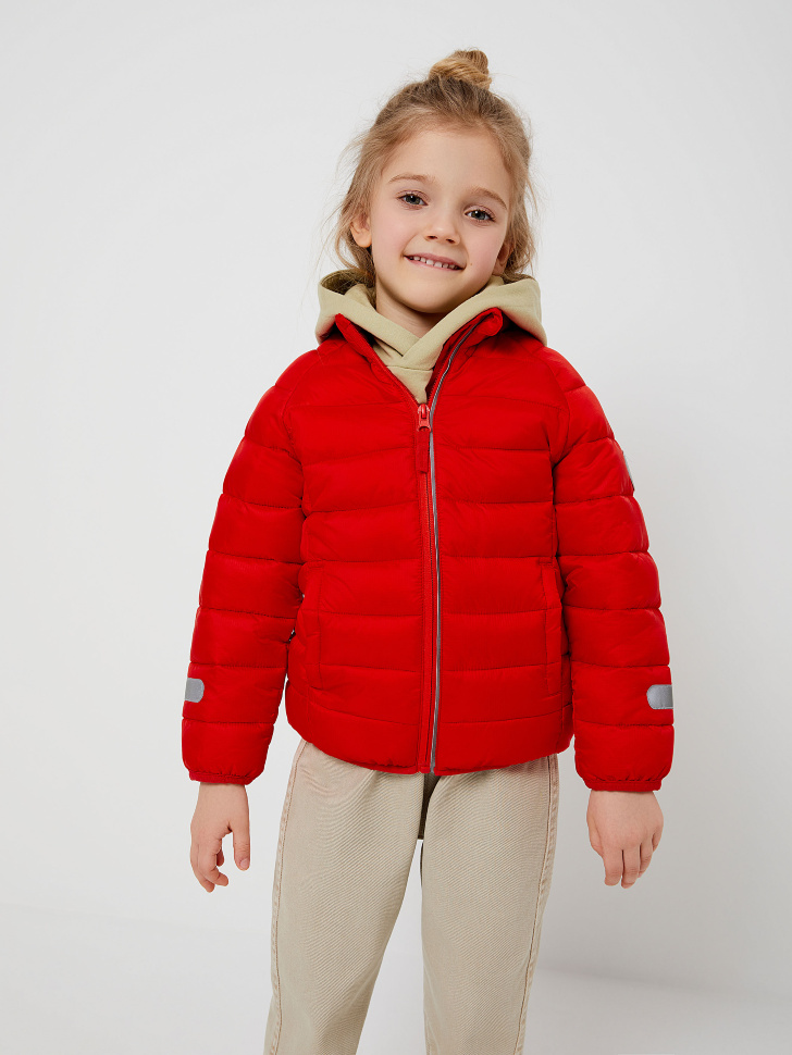 Куртка с высоким воротником для девочек (красный, 98/ 3-4 YEARS) sela 4640078127542 - фото 5