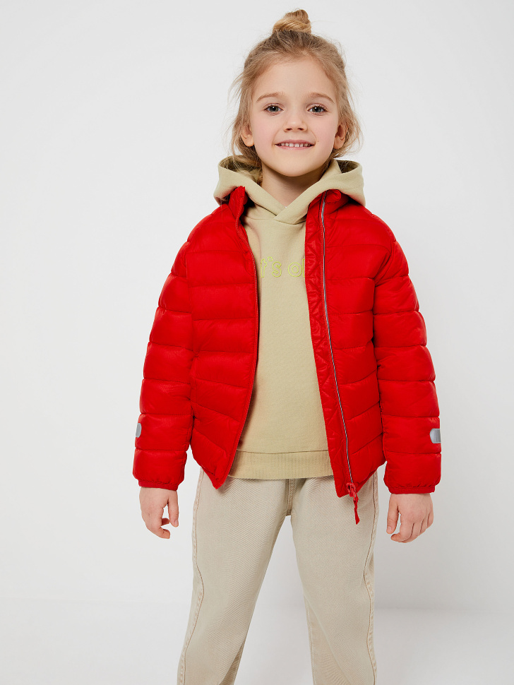 Куртка с высоким воротником для девочек (красный, 98/ 3-4 YEARS) sela 4640078127542 - фото 7