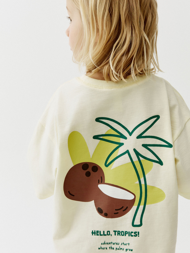 футболка оверсайз с принтом для мальчиков от бренда sela вид слева