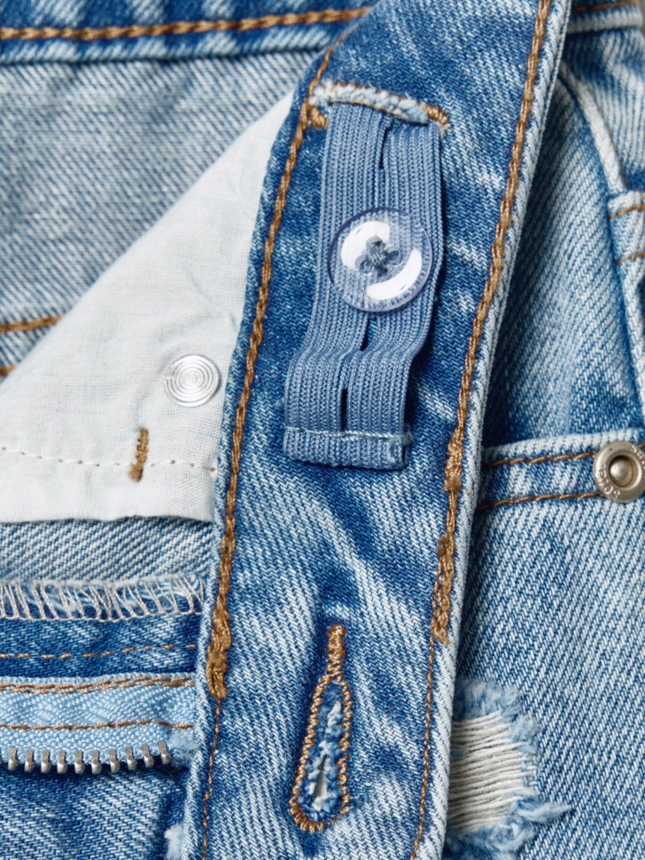 удлиненные джинсовые шорты для мальчиков из хлопка спереди