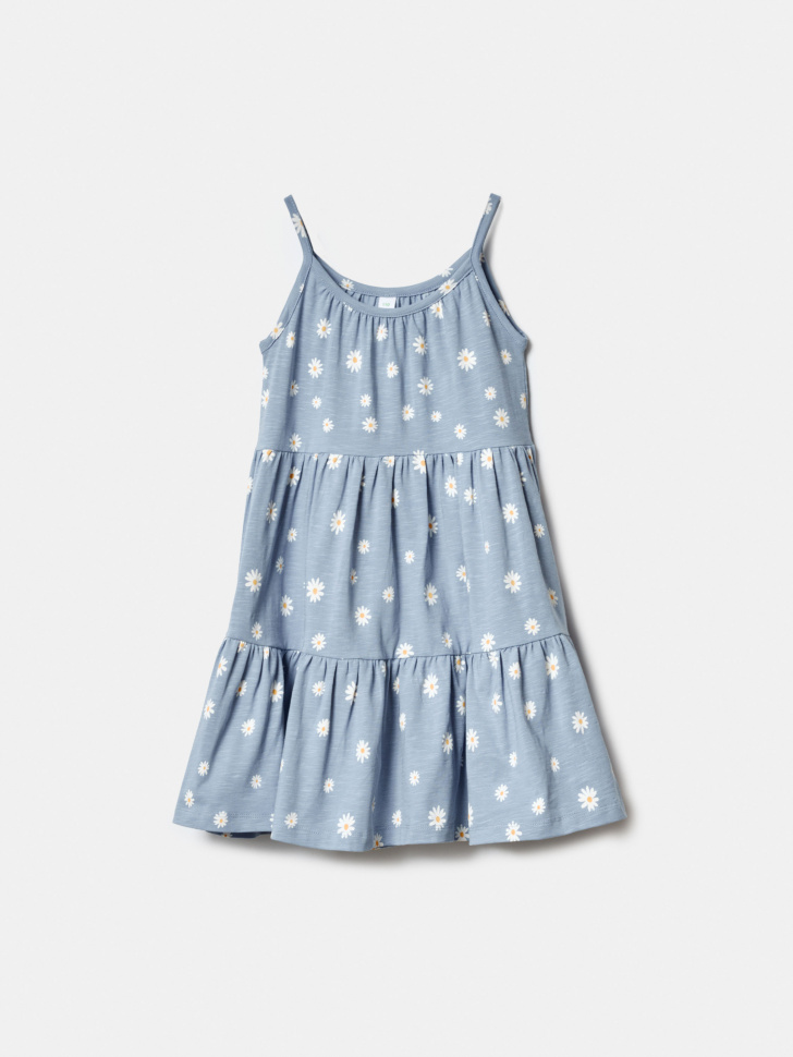 трикотажное платье на бретелях для девочек по цене 1299 руб вид справа