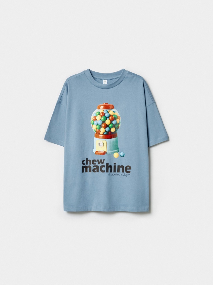 футболка оверсайз с принтом для мальчиков по цене 1499 руб вид справа