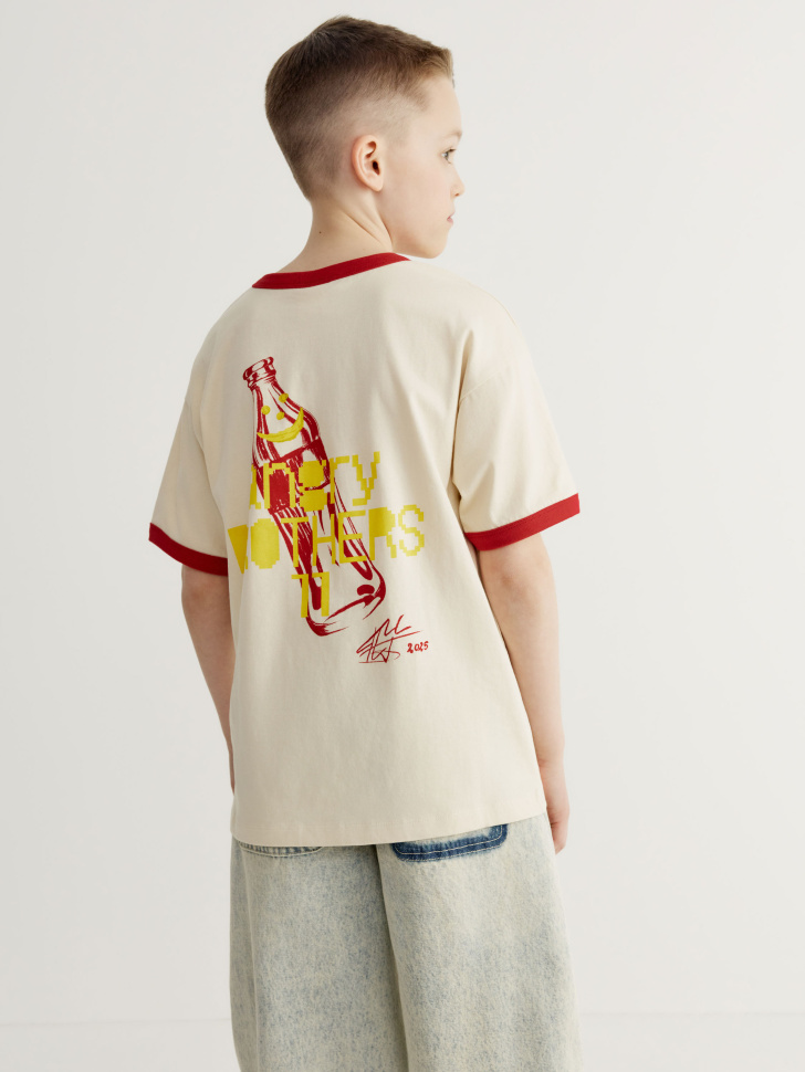 Футболка SELA ART PEOPLE Angry Brothers, бежевый, арт. 45408