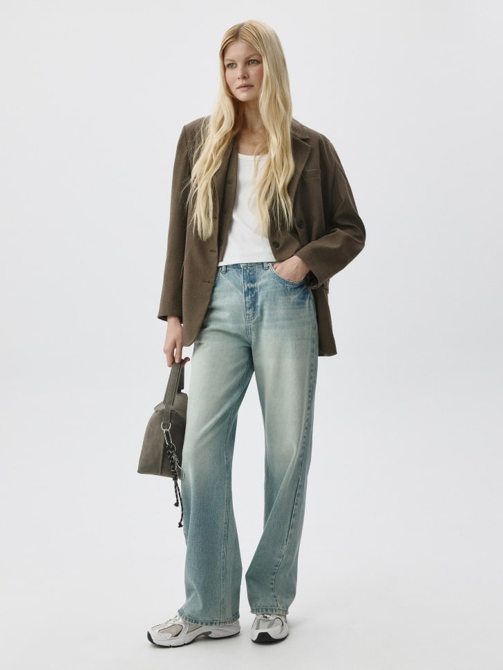 Джинсы 411 WIDE LEG TALL из органического хлопка. Фото №5