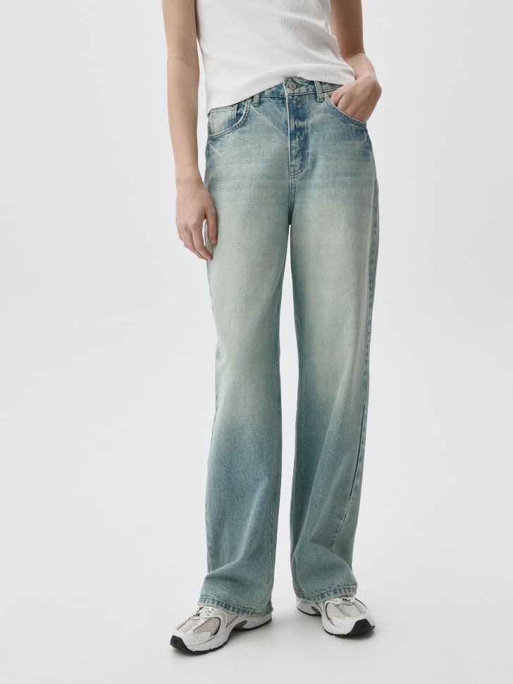 Джинсы 411 WIDE LEG TALL из органического хлопка. Фото №2