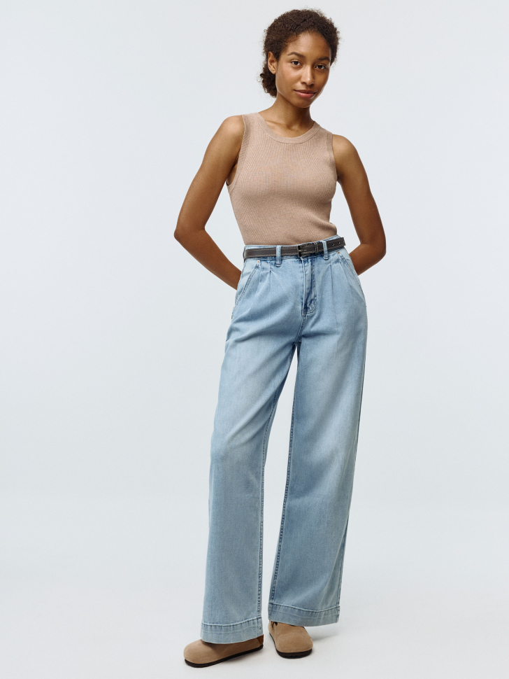

Джинсы Wide leg со складками