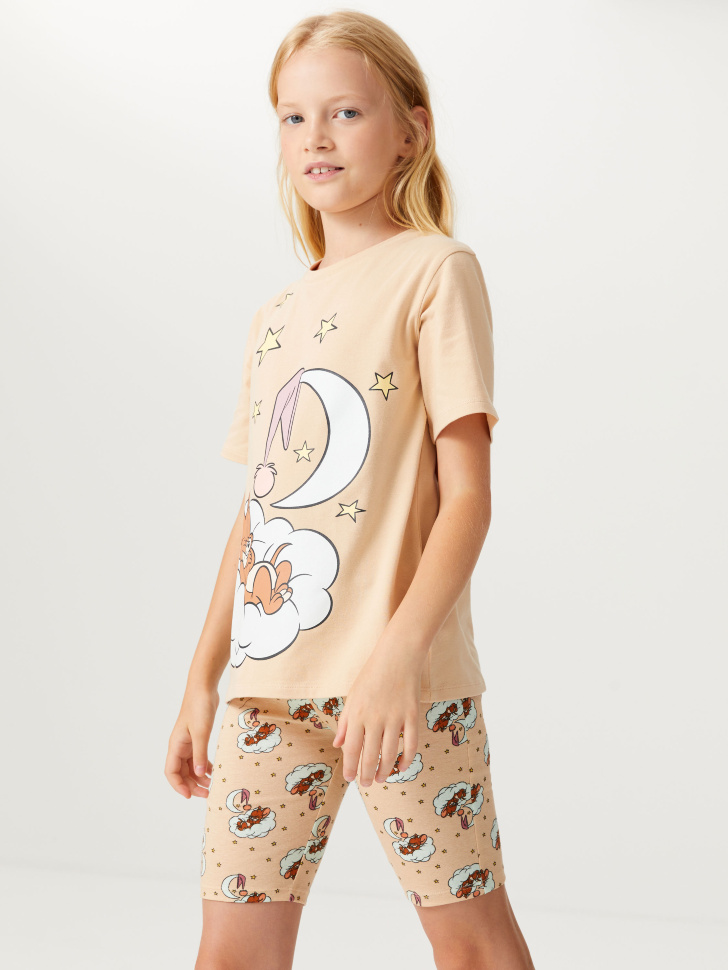 Пижама с ярким принтом Tom & Jerry для девочек (принт, 122-128 (7-8 YEARS)) sela 4640078774937 - фото 1