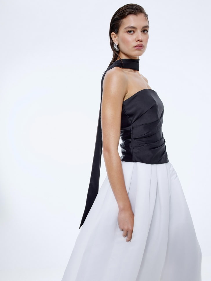 сатиновый топ-бандо с шарфом 4610517130419 в интернет магазине