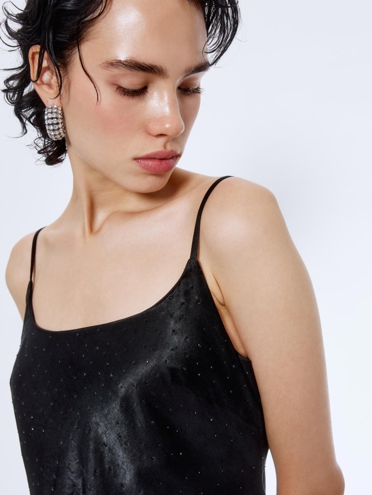 сатиновое платье миди со стразами 4610517054739 купить с доставкой