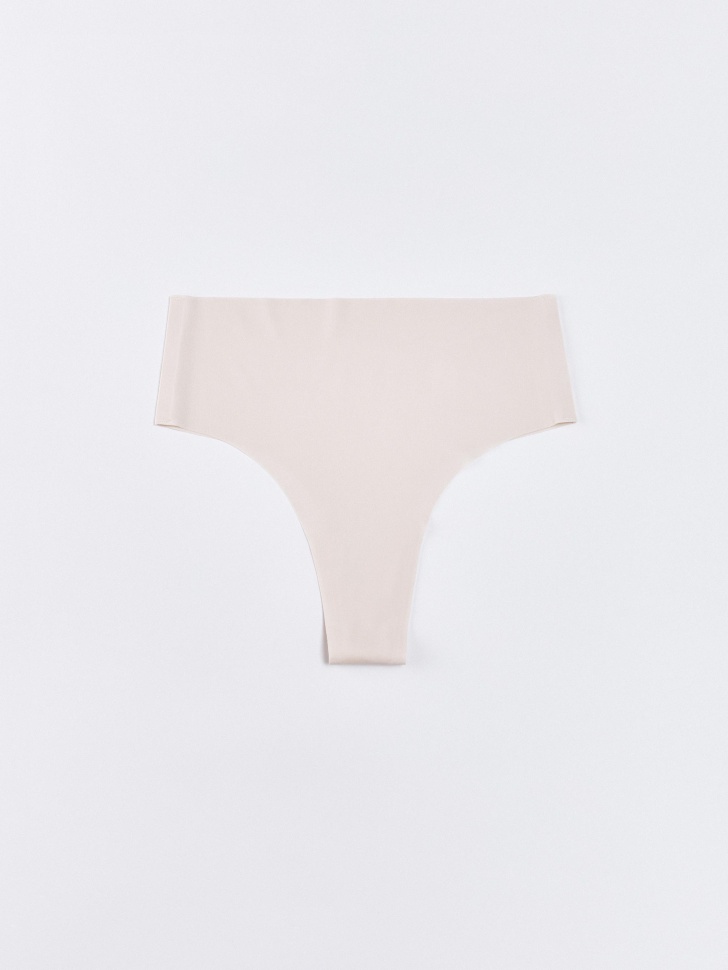 трусы бразилиана из бархатистой микрофибры от бренда sela вид слева