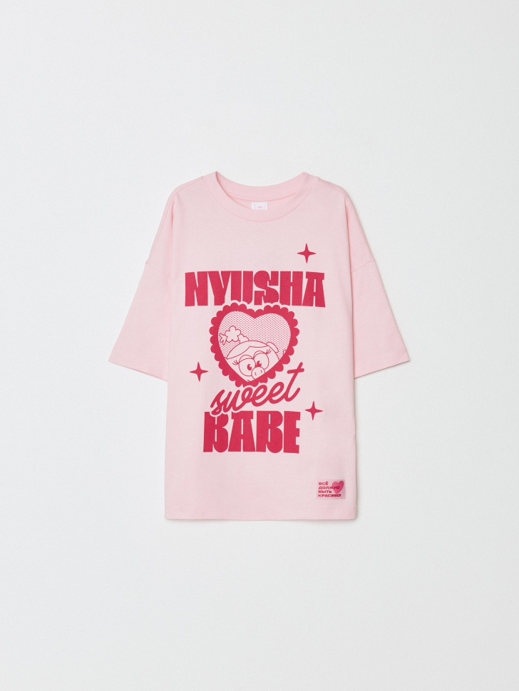 

Футболка оверсайз для девочек с принтом SELA x Смешарики, SL6801050212