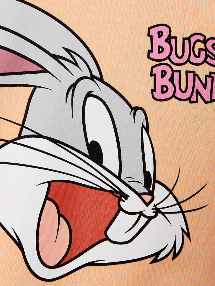Трикотажный свитшот с принтом Bugs Bunny для девочек (оранжевый, 116/ 6-7 YEARS) sela 4680129257477 - фото 5