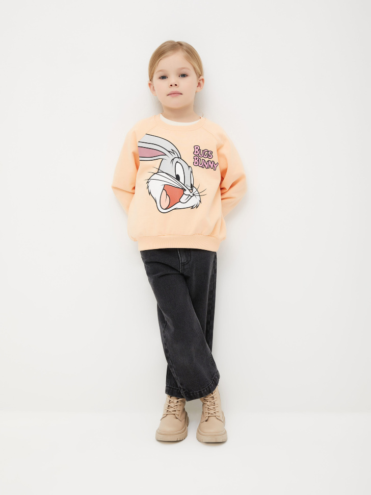 Трикотажный свитшот с принтом Bugs Bunny для девочек (оранжевый, 110/ 5-6 YEARS) sela 4680129257460 - фото 7