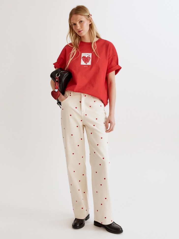 джинсы wide leg с вышивкой 4610517419279 фотография