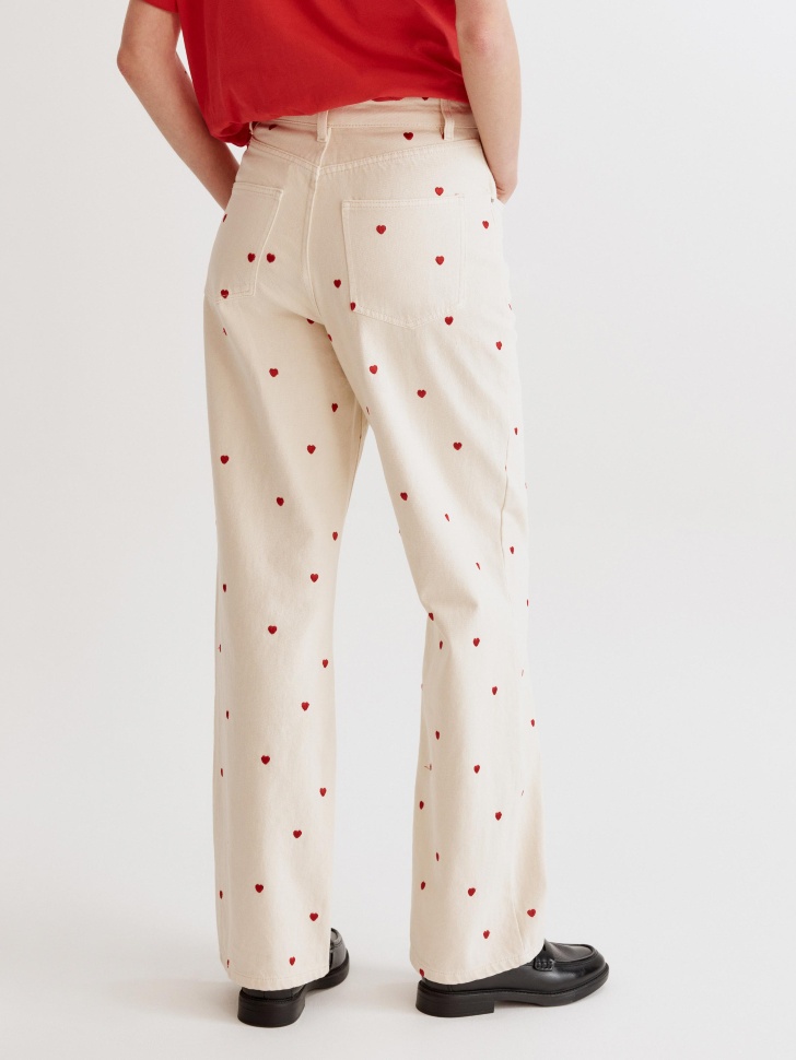 джинсы wide leg с вышивкой по цене 4999 руб вид справа