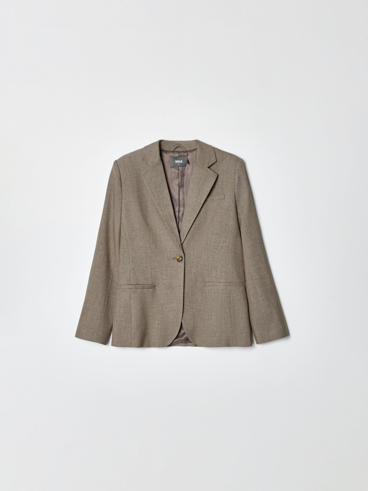 Классический жакет SELA с содержанием шерсти, коричневый, арт. 36291