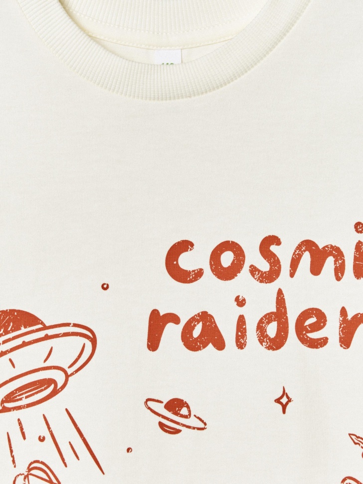 футболка оверсайз с принтом для мальчиков по цене 999 руб вид справа