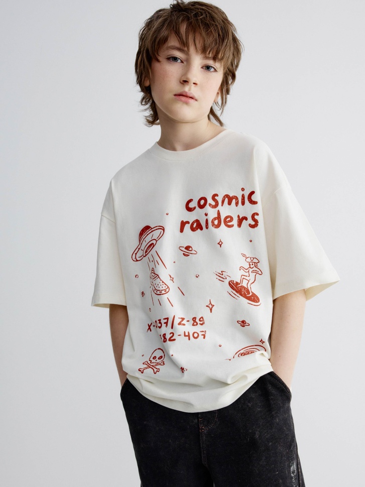 Футболка Sela оверсайз с принтом Cosmic Raiders, арт. 36687