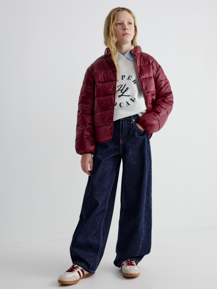 стеганая куртка для девочек от бренда sela вид слева