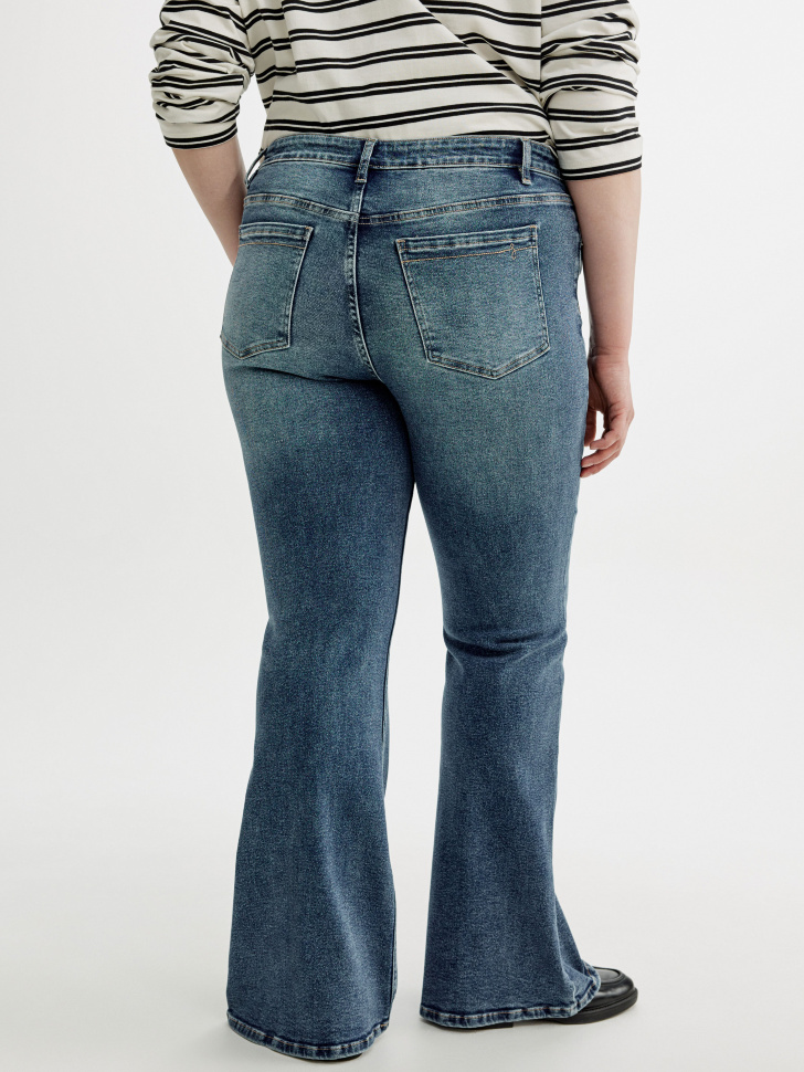 джинсы клеш с высокой посадкой для взрослого возраста с изнаночной стороны