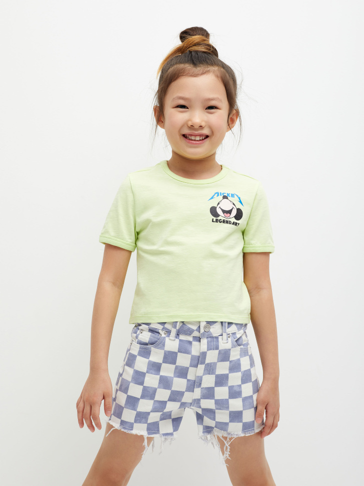 Джинсовые шорты с необработанными краями для девочек