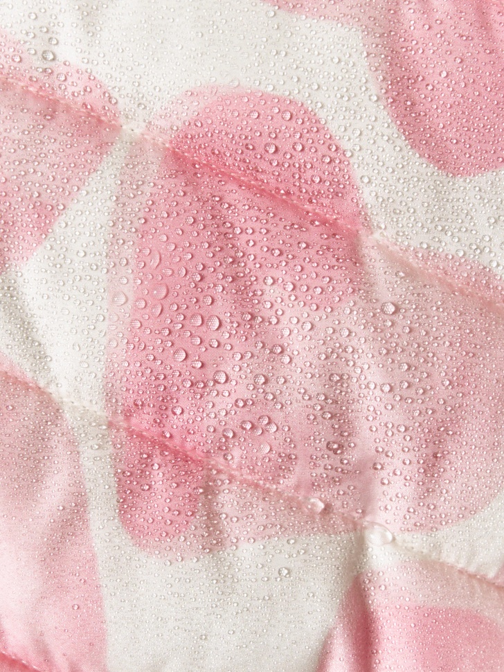 ультралегкая стеганая куртка с принтом для девочек из пуха спереди