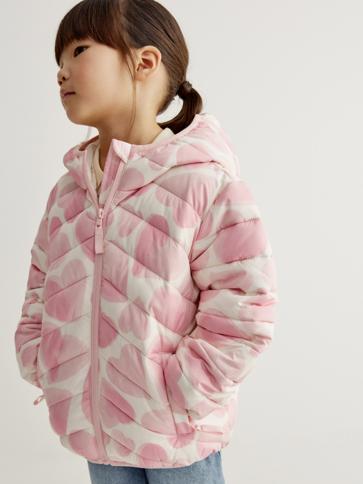 ультралегкая стеганая куртка с принтом для девочек 4610517163721 фотография