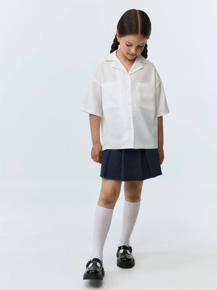 

Твиловая мини юбка в складку для девочек