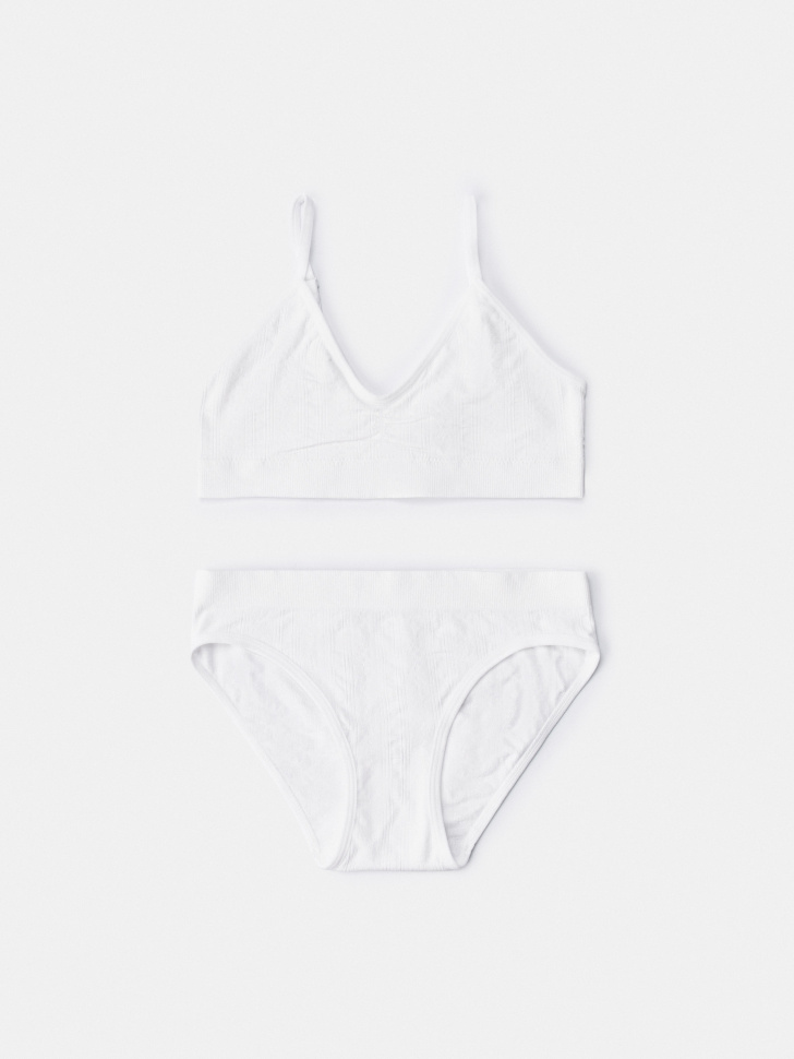 Набор для девочек SELA топ и трусы-слипы, белый, арт. 45062