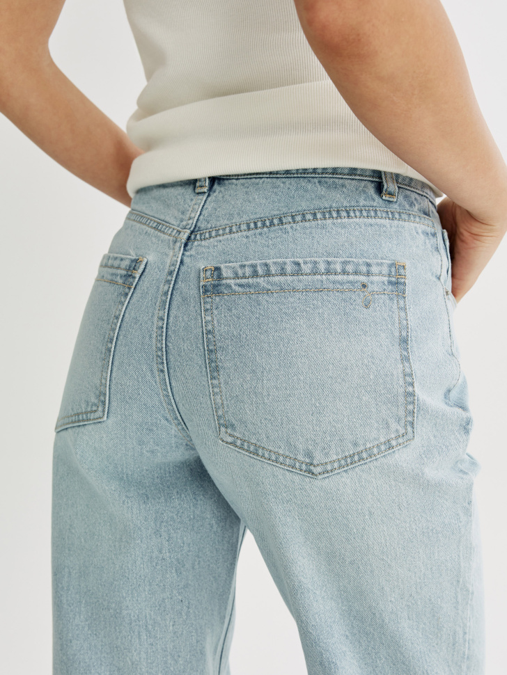 укороченные джинсы 404 мом с высокой посадкой повседневного стиля с лицевой стороны