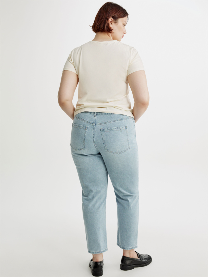 укороченные джинсы 404 мом с высокой посадкой из хлопка спереди