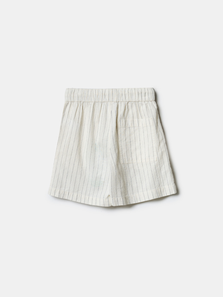 шорты в полоску из хлопка и льна для мальчиков из россии вид сбоку