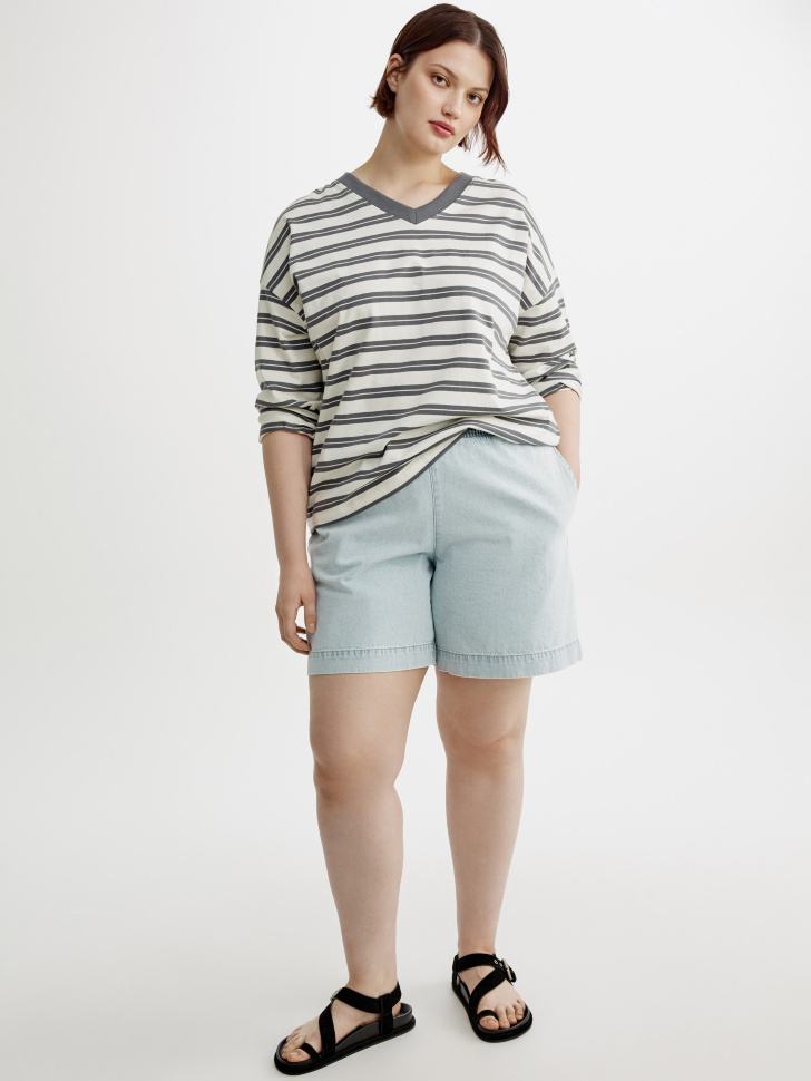 Джинсовые шорты багги на резинке 2299₽