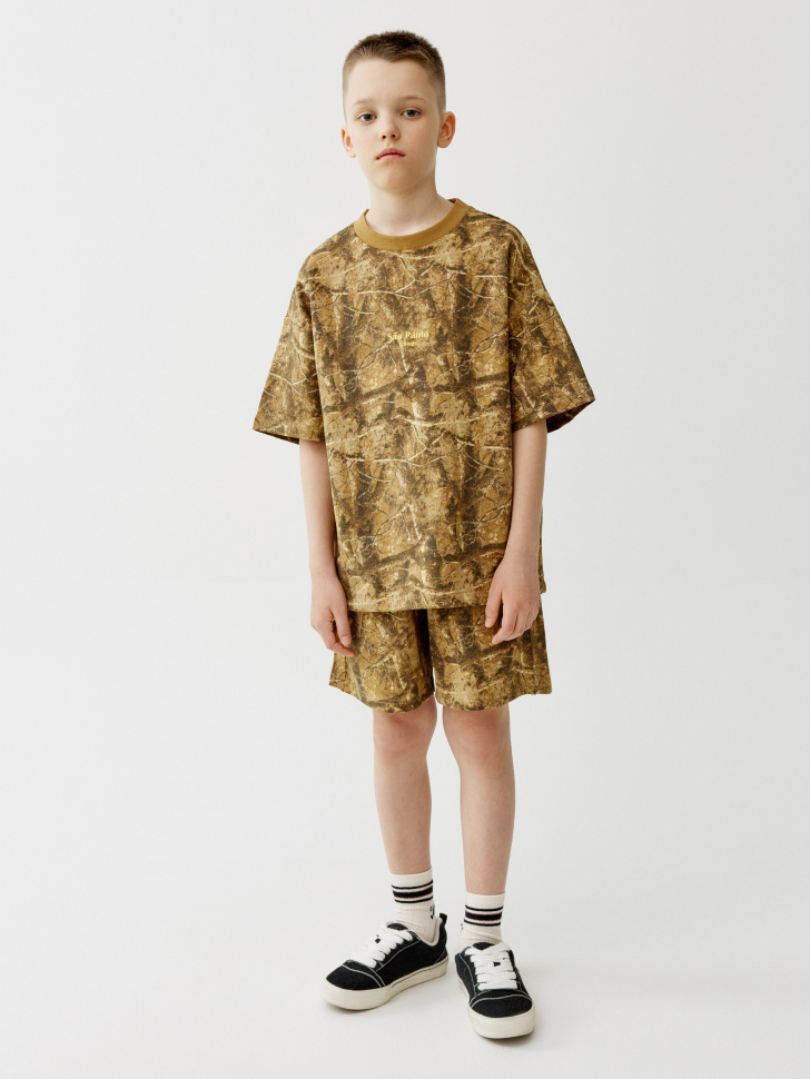 футболка оверсайз с принтом для мальчиков от бренда sela вид слева